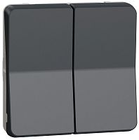 Выключатель самовозвратный без рамки Schneider Electric Mureva Styl 2-кл. IP55 антрацит картинка